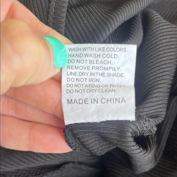 New Amazon Black Ribbed Bodysuit - Picture 11 of 12